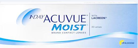 1-Day Acuvue Moist contact lens packaging