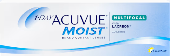 1-Day Acuvue Moist Multifocal contact lens packaging