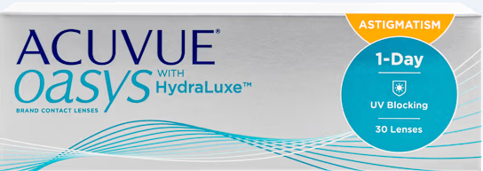 Acuvue Oasys 1-Day for Astigmatism contact lens packaging