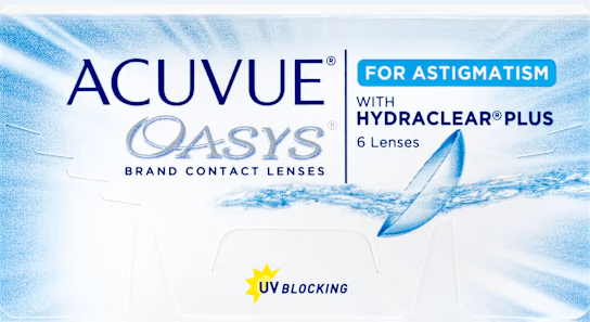 Acuvue Oasys for Astigmatism contact lens packaging