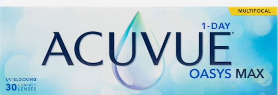 Acuvue Oasys Max 1-Day Multifocal contact lens packaging
