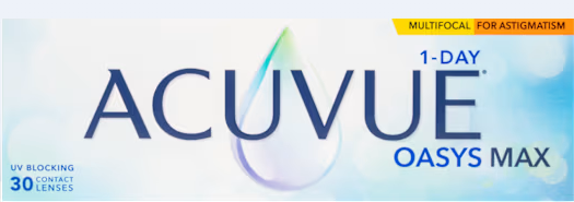 Acuvue Oasys Max 1-Day Multifocal for Astigmatism contact lens packaging