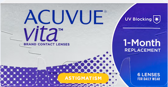 Acuvue Vita for Astigmatism contact lens packaging