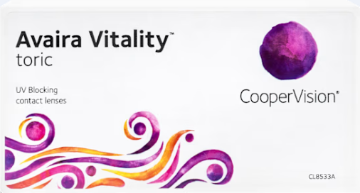 Avaira Vitality Toric contact lens packaging