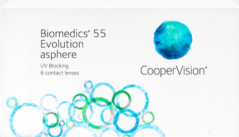 Biomedics 55 Evolution contact lens packaging